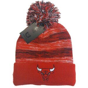 Ultra Game NBA Chicago Bulls Cuffed Pom Beanie Winter Hat Cap Red Adult One Size